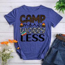 Camp More Worry Less Round Neck T-shirt