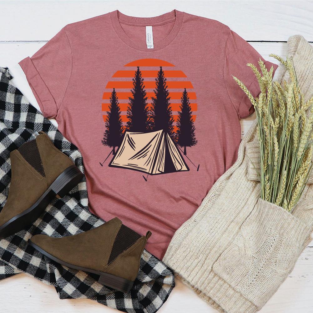 Sunset Camping Hiking T-shirt