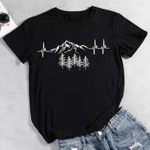 Heartbeat For Mountains Hiking T-shirt