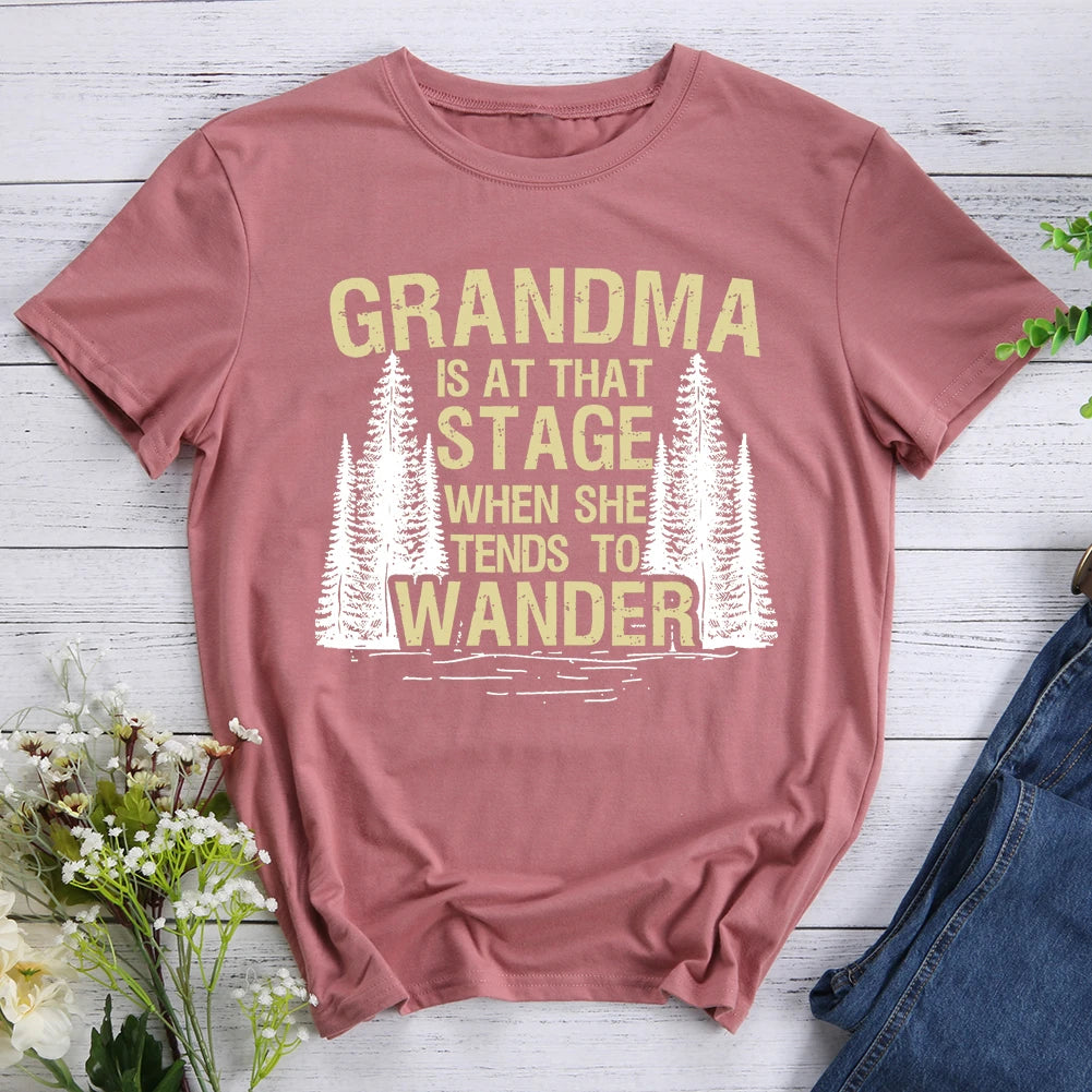 Hiking Grandma Hiker Outdoor Forest Hiking T-shirt