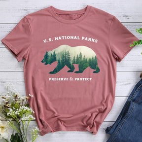 Vintage National Park Bear Hiking T-shirt