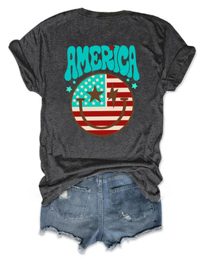 Smiling American Flag T-shirt