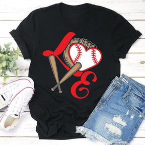 T-shirt coeur de baseball