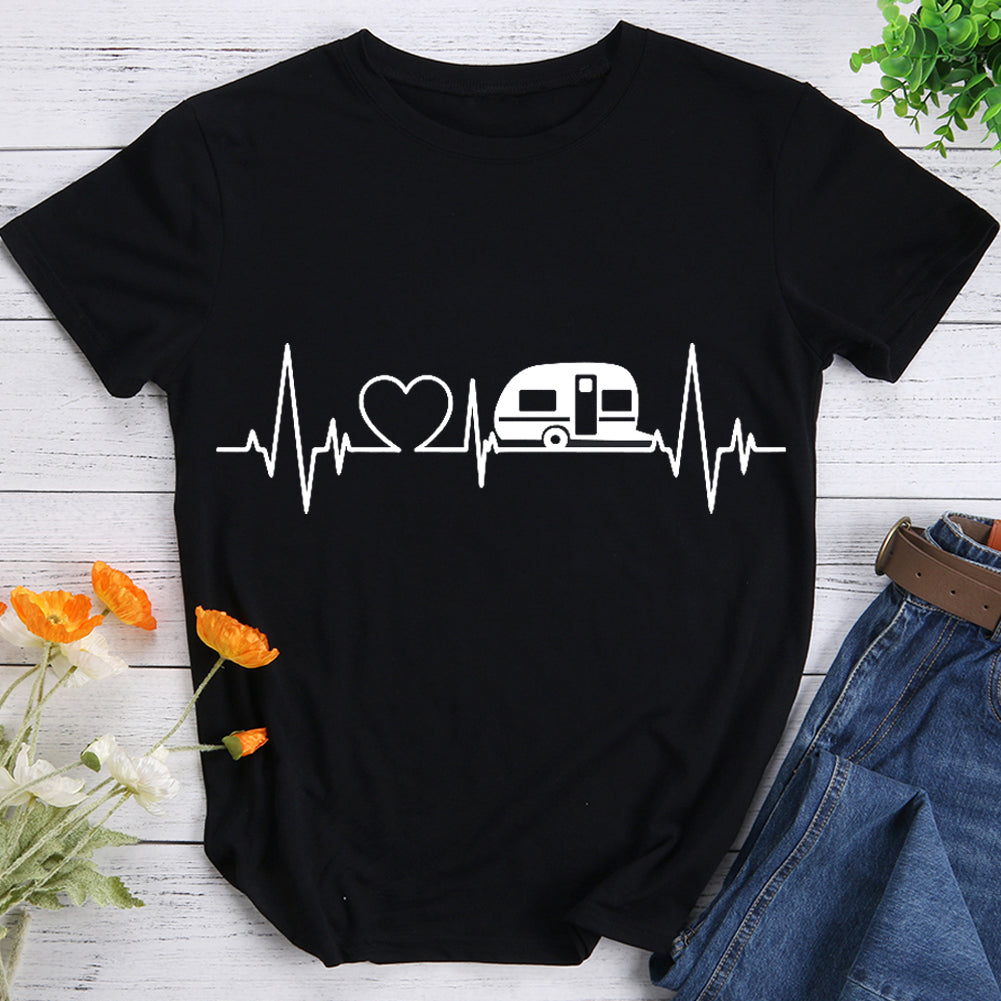 Heartbeat For Camping Hiking T-shirts