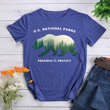 Vintage National Park Bear Hiking T-shirt