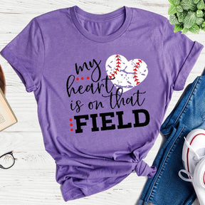 Heart Letter Print Baseball T-shirt