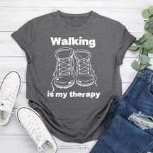 Walking Is My Therapy Hiking T-shirt