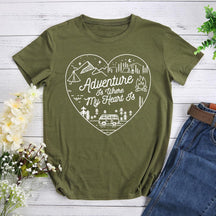 Adventure Is Where My Heart Is Hiking T-shirt