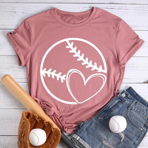 Baseball Love Heart T-shirt