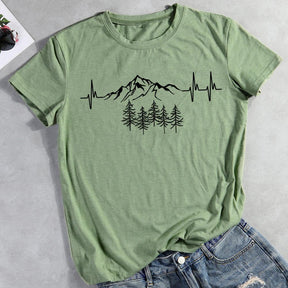 Heartbeat For Mountains Hiking T-shirt