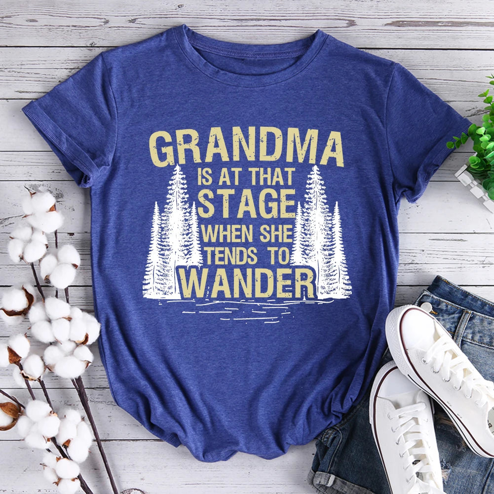 Hiking Grandma Hiker Outdoor Forest Hiking T-shirt