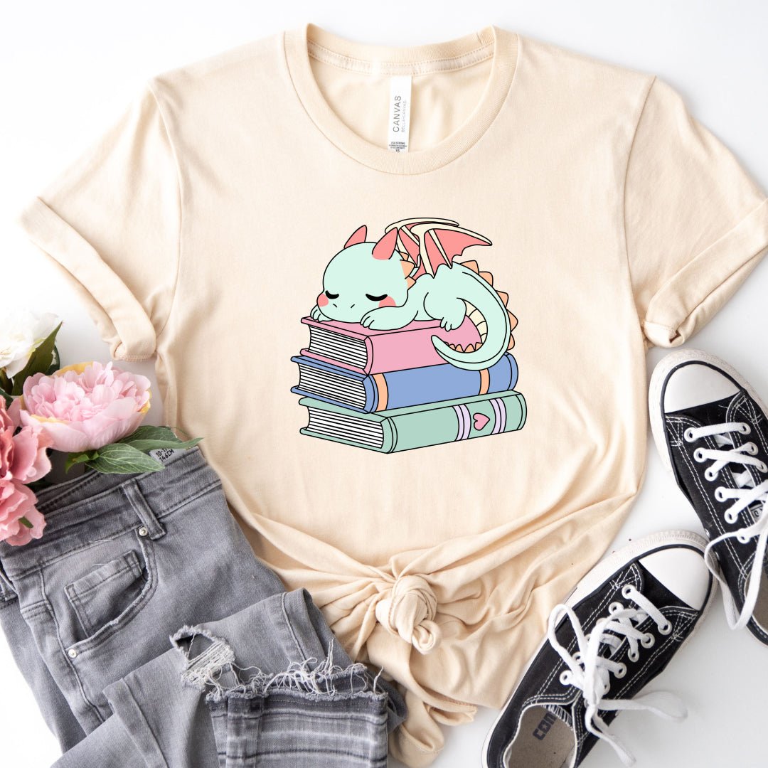 Cute Book Dragon T-shirt