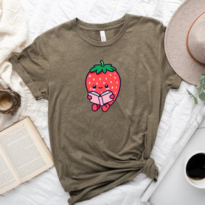 Cute Bookish Strawberry T-shirt