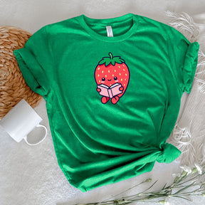 Cute Bookish Strawberry T-shirt