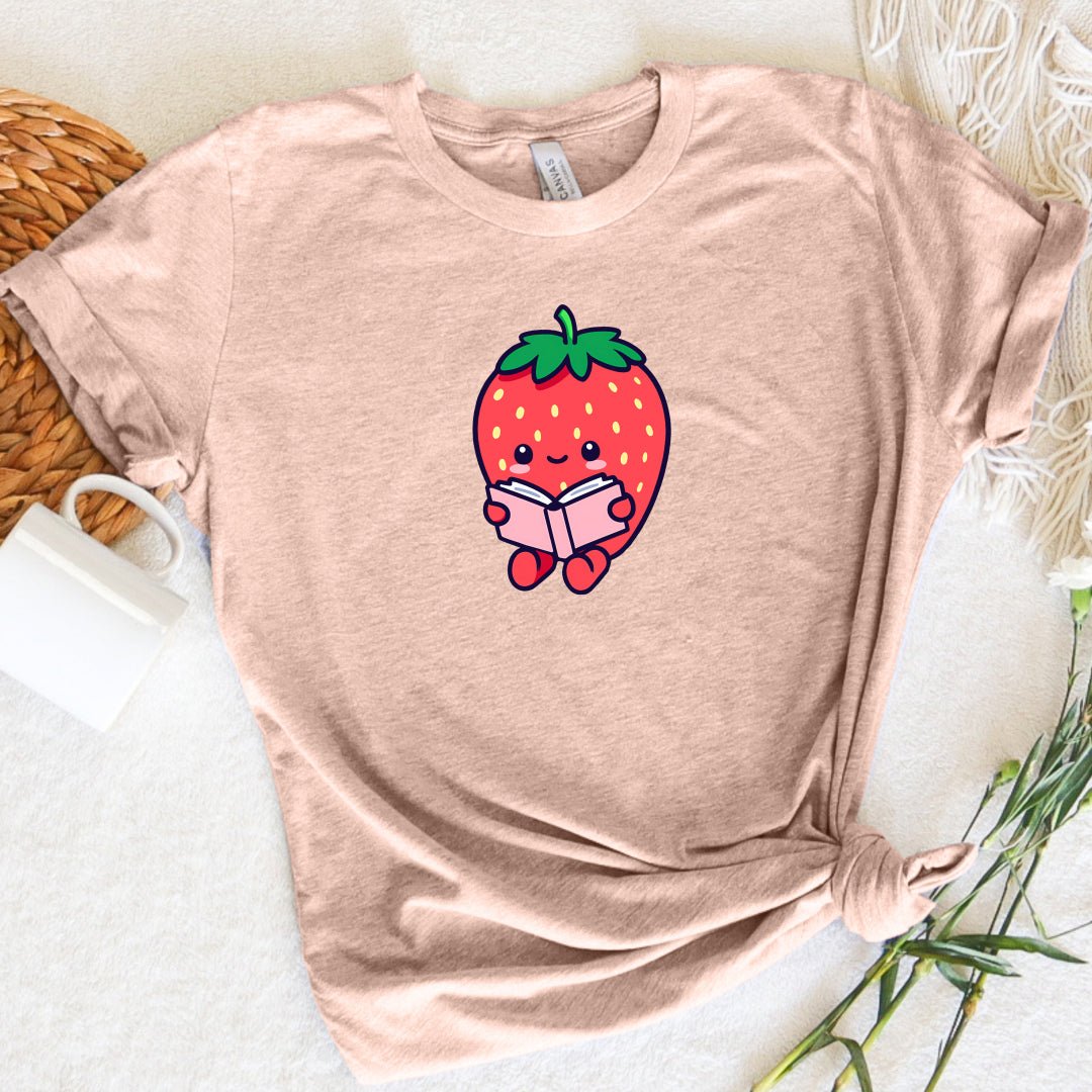 Cute Bookish Strawberry T-shirt