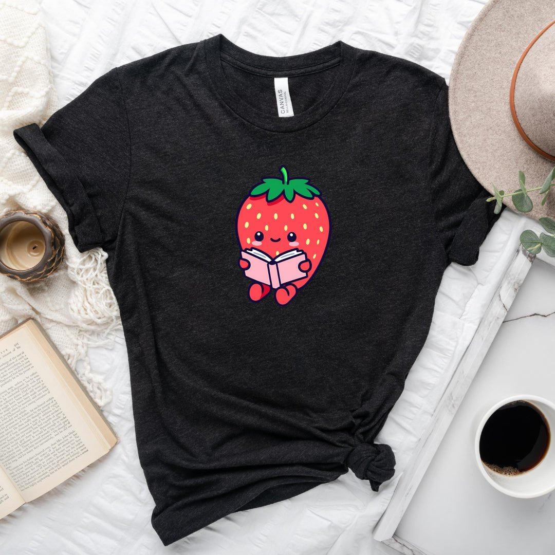 Cute Bookish Strawberry T-shirt