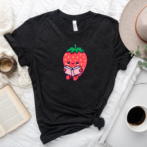 Cute Bookish Strawberry T-shirt