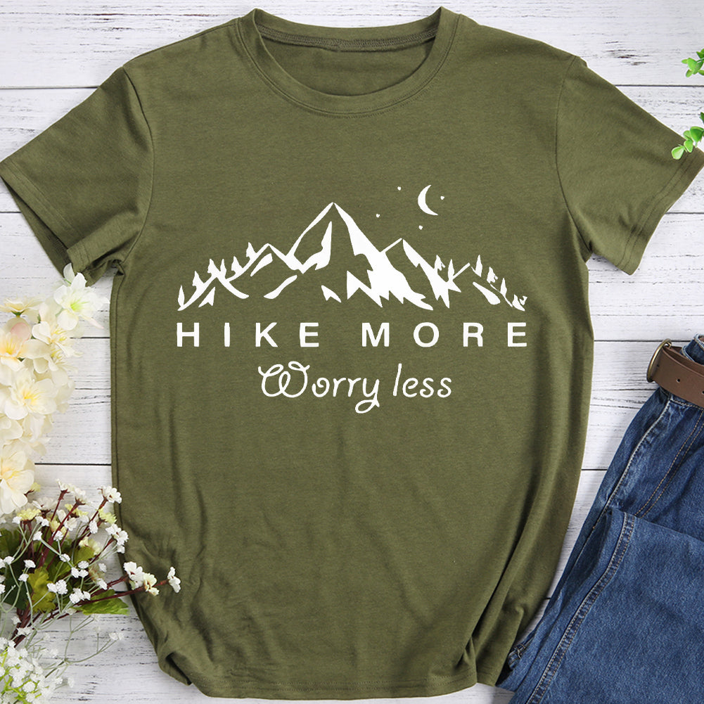 Starry Mountain Hike More Worry Less Hiking T-shirts