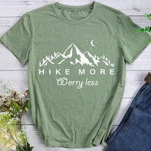 Starry Mountain Hike More Worry Less Hiking T-shirts