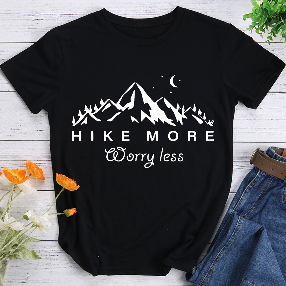 Starry Mountain Hike More Worry Less Hiking T-shirts