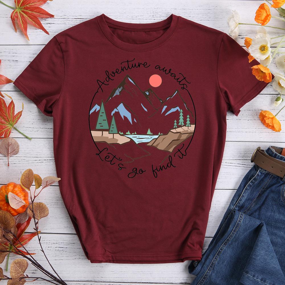 Adventure Awaits Round Neck T-shirt