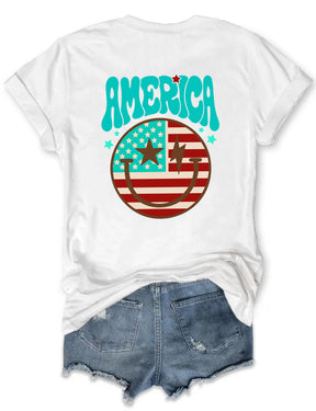 Smiling American Flag T-shirt