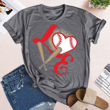 T-shirt coeur de baseball