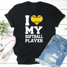 T-shirt J'aime mon joueur de softball