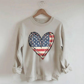 America Flag Heart Sweatshirt