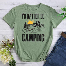 I'd Rather Be Camping Round Neck T-shirt