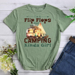 Camping Kinda Girl Round Neck T-shirt