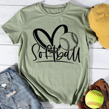 T-shirt imprimé cœur softball