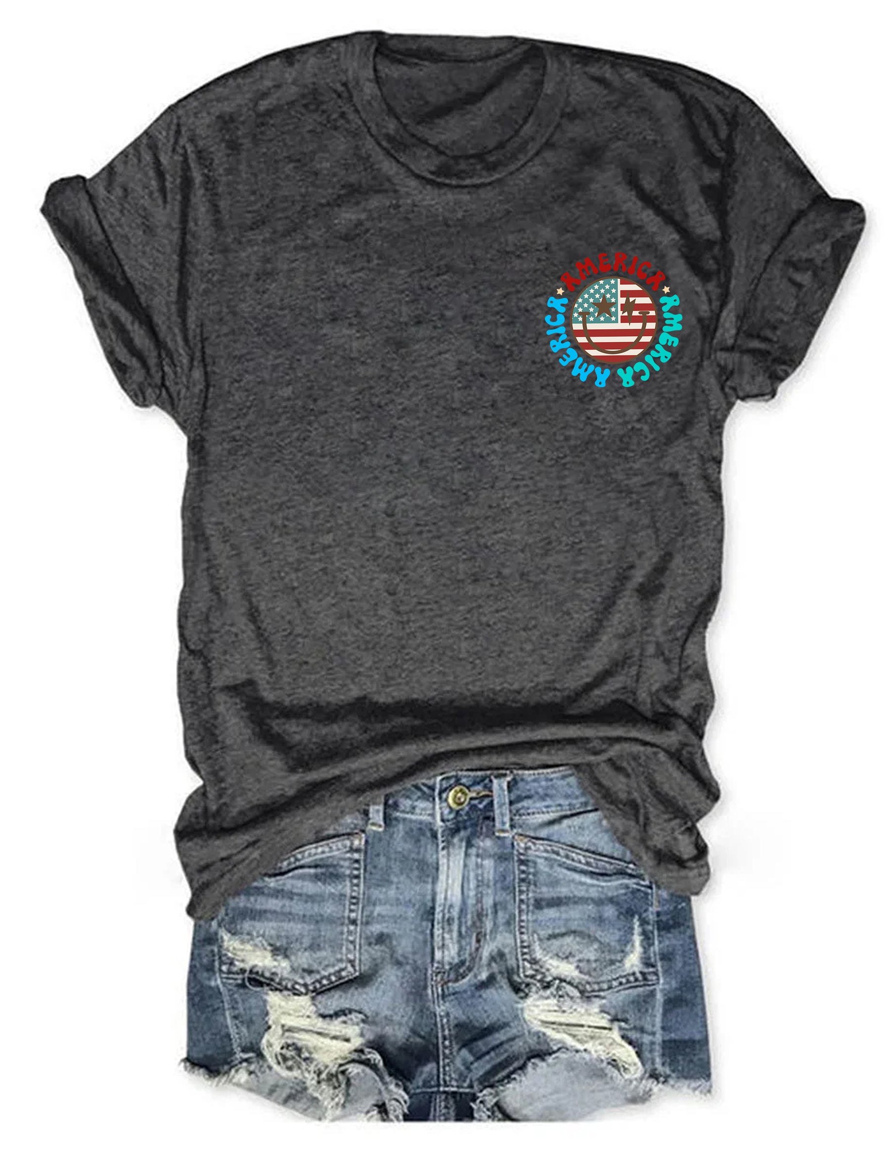 Smiling American Flag T-shirt