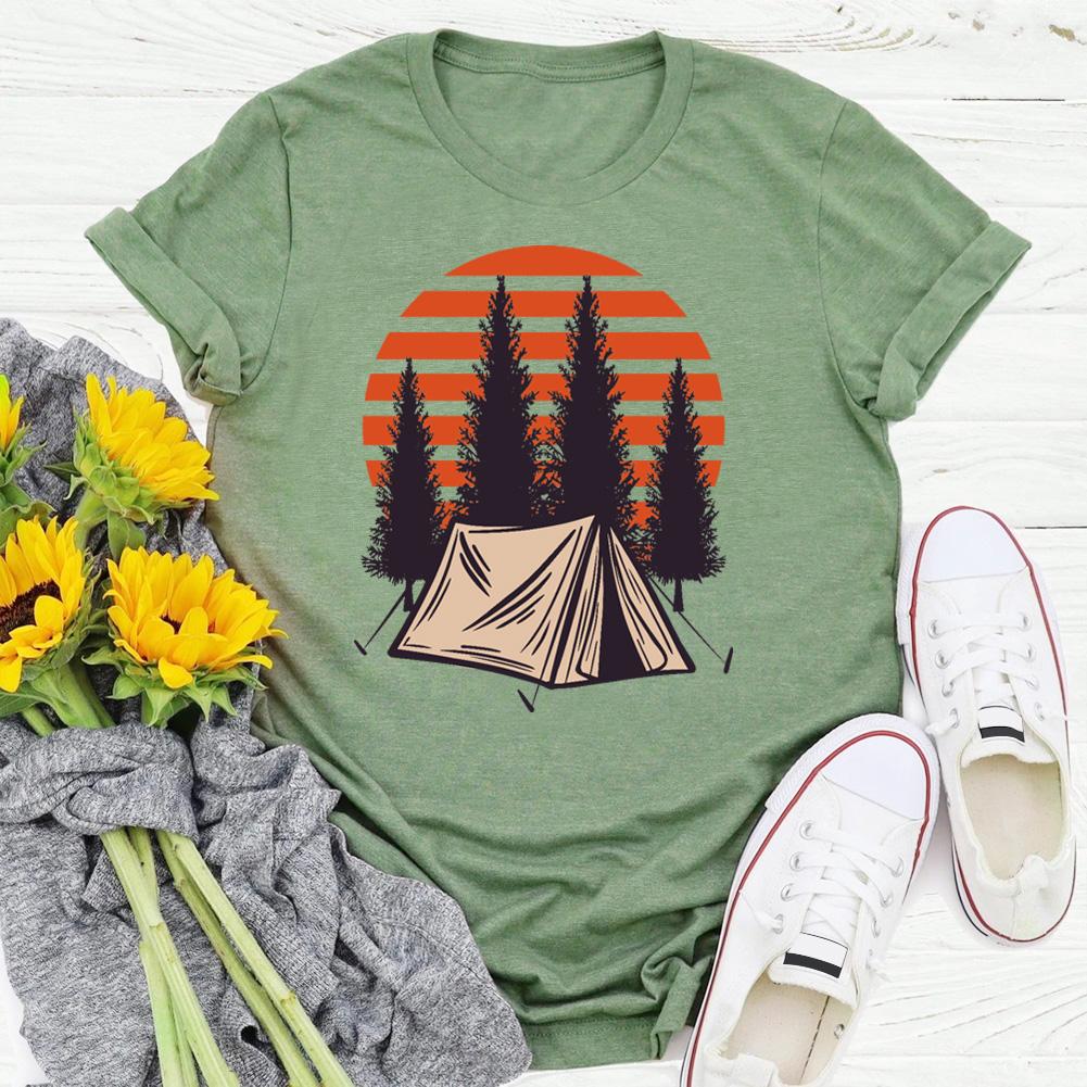 Sunset Camping Hiking T-shirt