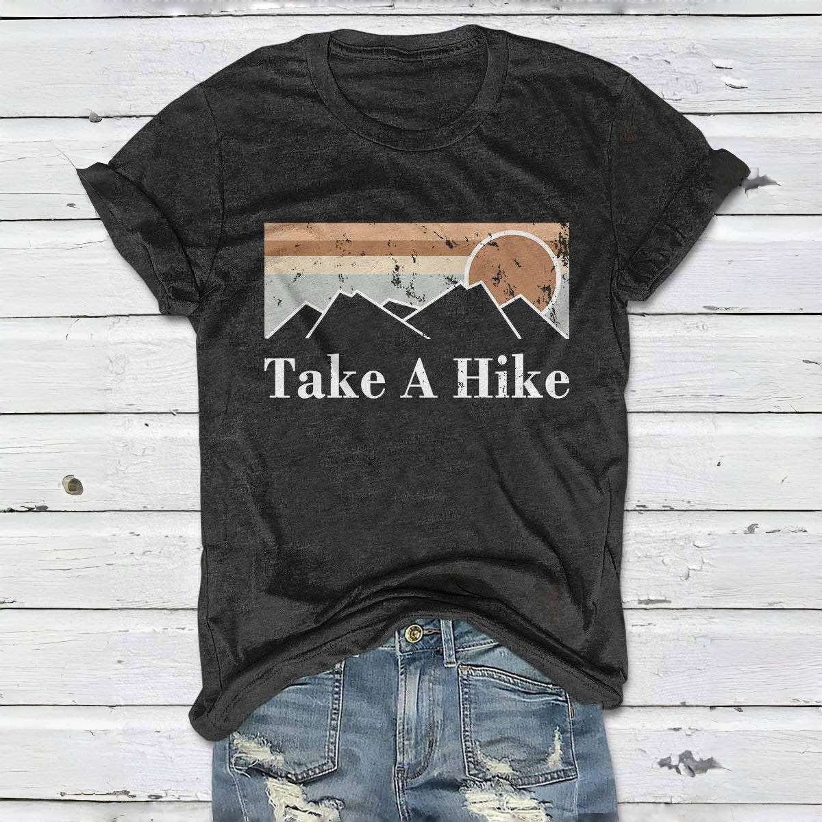 Take A Hike Print Short Sleeve T-shirt