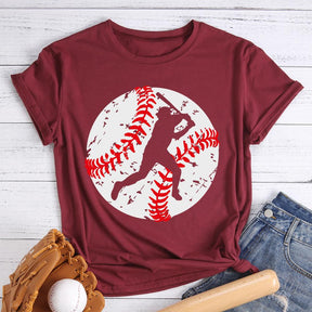 T-shirt à col rond et imprimé baseball