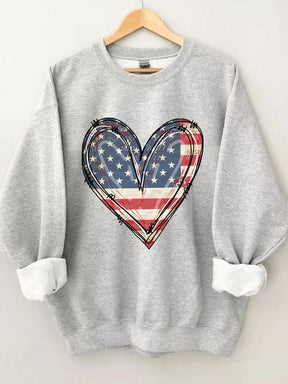 America Flag Heart Sweatshirt