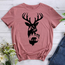 Bear And Elk On The Mountain Hiking T-shirt