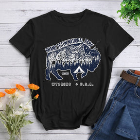 Grand Teton National Park Bison Hiking T-shirt