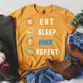 Eat Sleep Hike Repeat Hiking T-shirt