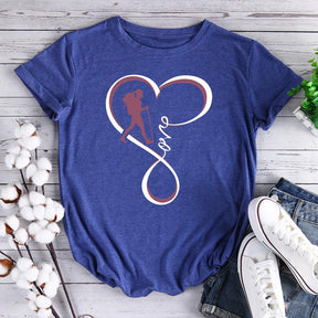 Love Hiking Heart Hiking T-shirt