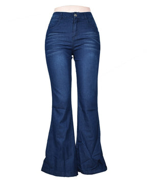 High-Waisted Slightly Stretchy Wide-Leg Jeans