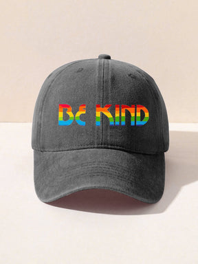 Be Kind Kindness Pride Rainbow Print Hat