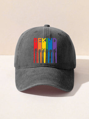 Be Kind Sign Language Kindness Pride Rainbow Print Hat