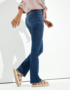 Jean extensible à la mode taille haute 