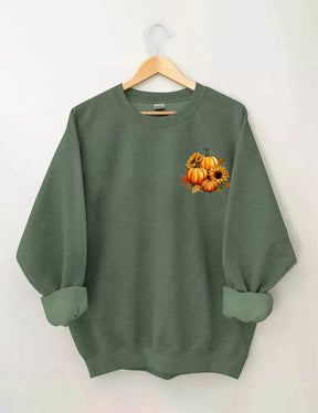 Sonnenblumen-Kürbis-Sweatshirt