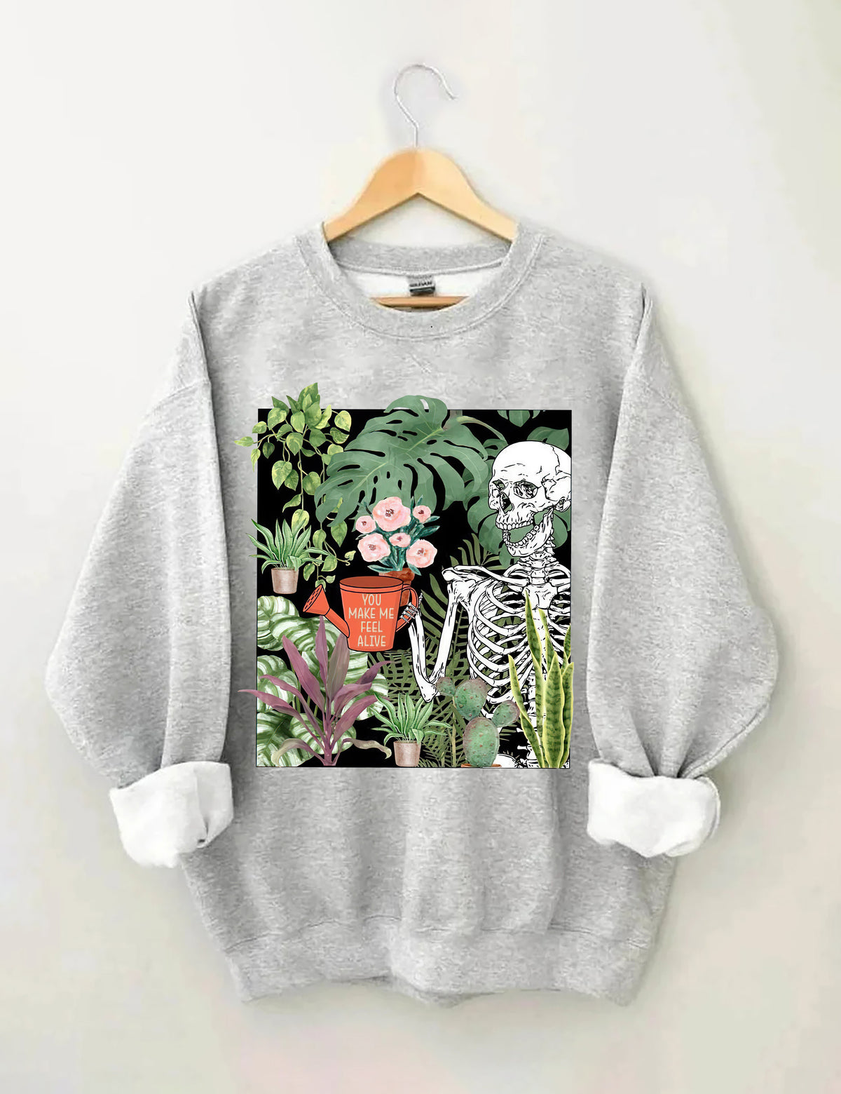 Du lässt mich lebendiges Pflanzen-Sweatshirt fühlen