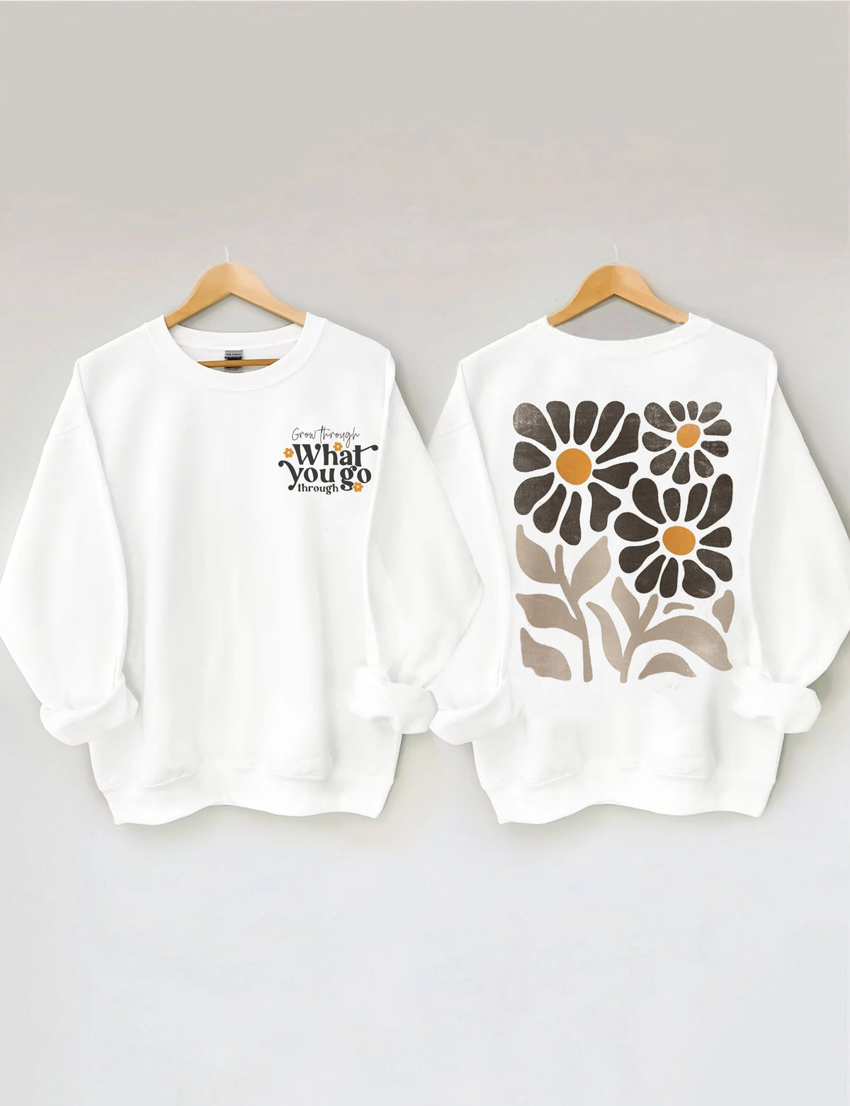 Sweatshirt mit Boho-Wildblumen-Print