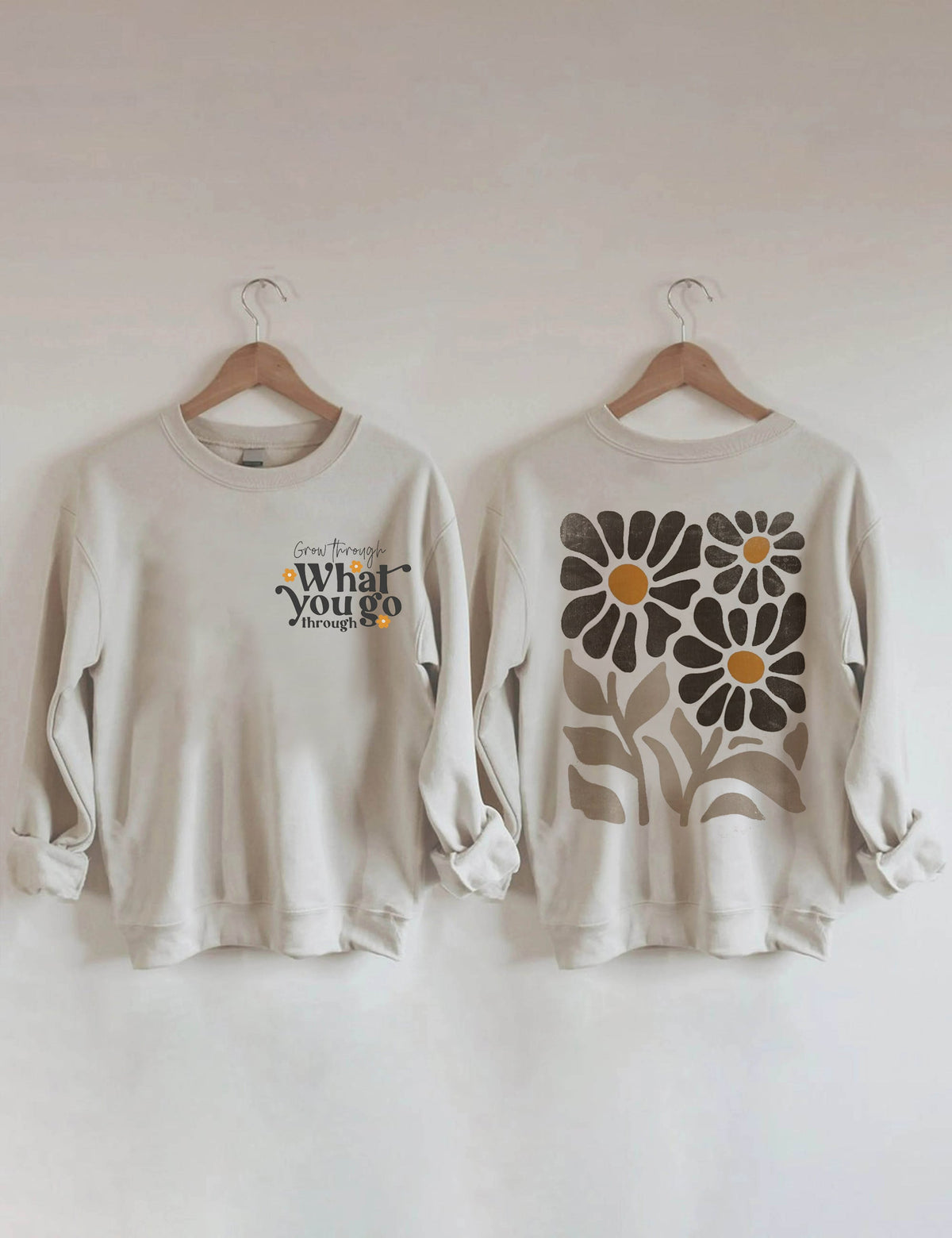 Sweatshirt mit Boho-Wildblumen-Print