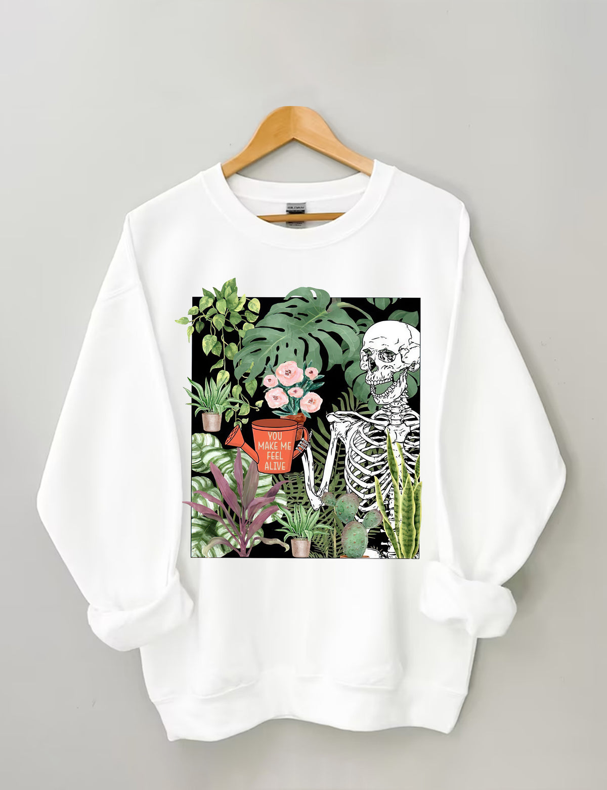 Tu me fais me sentir vivant Sweat-shirt végétal